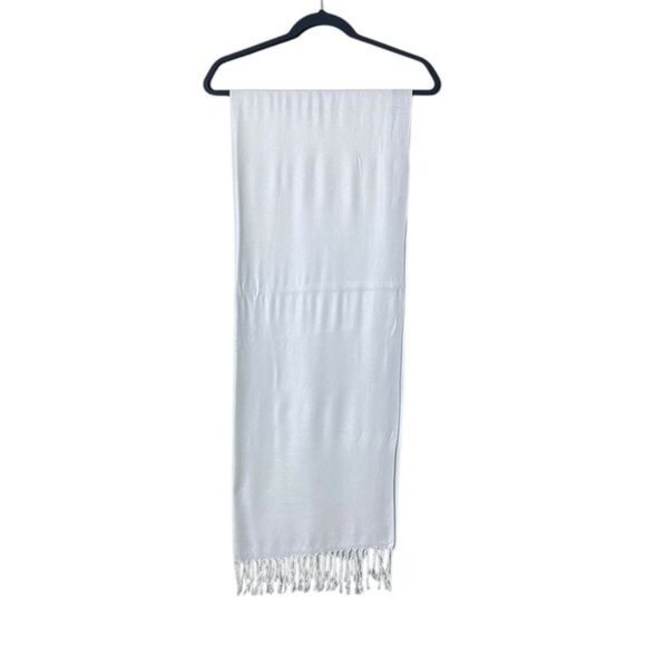 Liz Claiborne Women White Rayon Scarf Romantic Feminine Fairycore Beachy Coastal - Picture 2 of 5